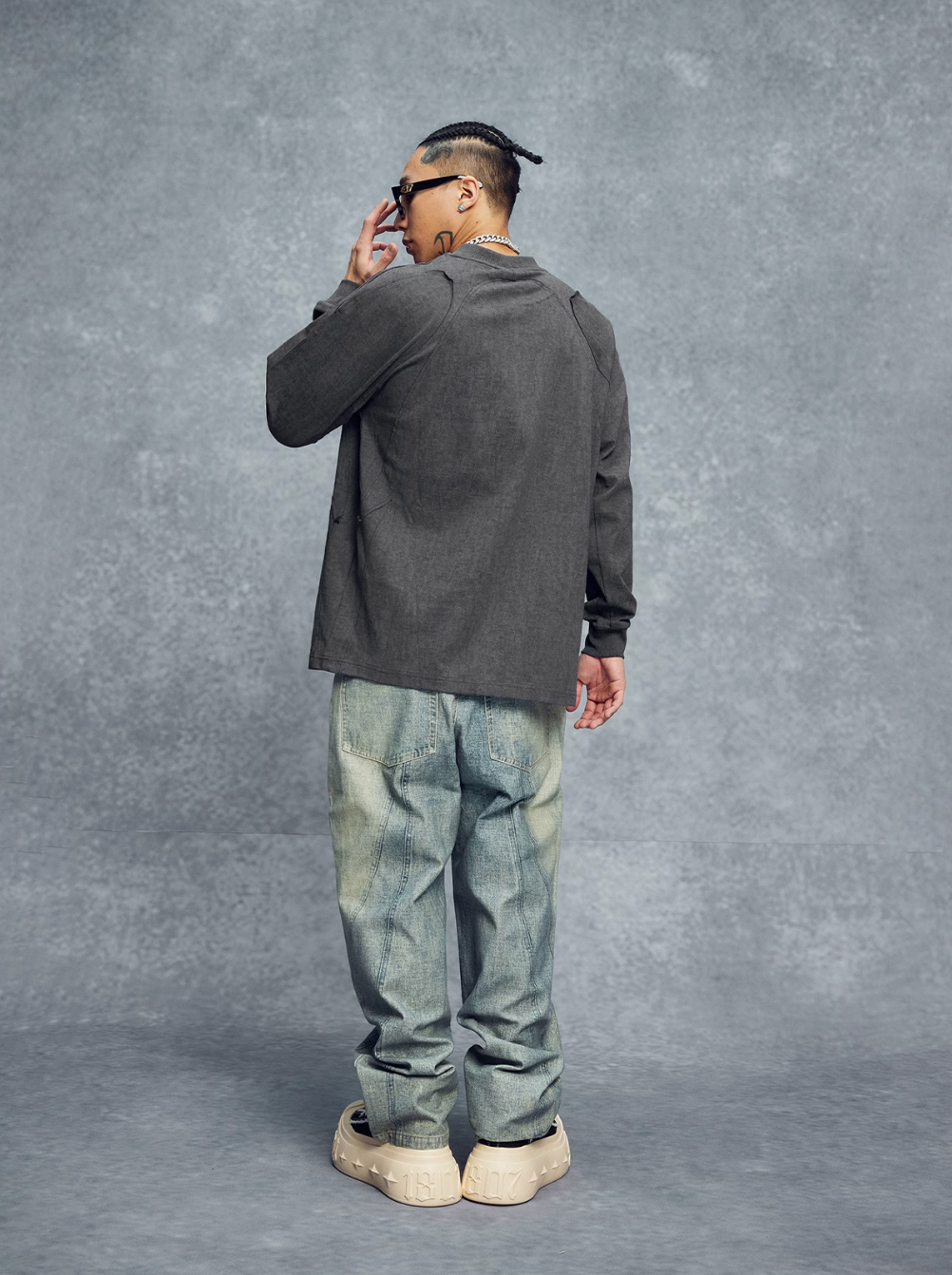 1807 Wax Print Patchwork Long Sleeve Tee | Face 3 Face