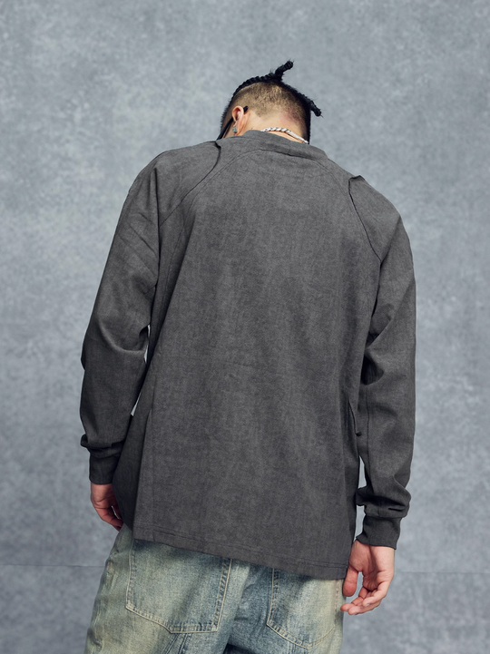 1807 Wax Print Patchwork Long Sleeve Tee | Face 3 Face