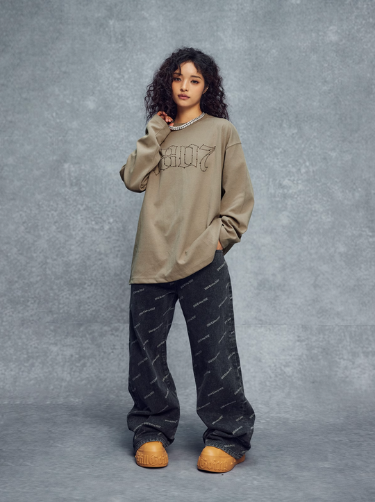 1807 Rhinestone Logo Long Sleeve Tee | Face 3 Face