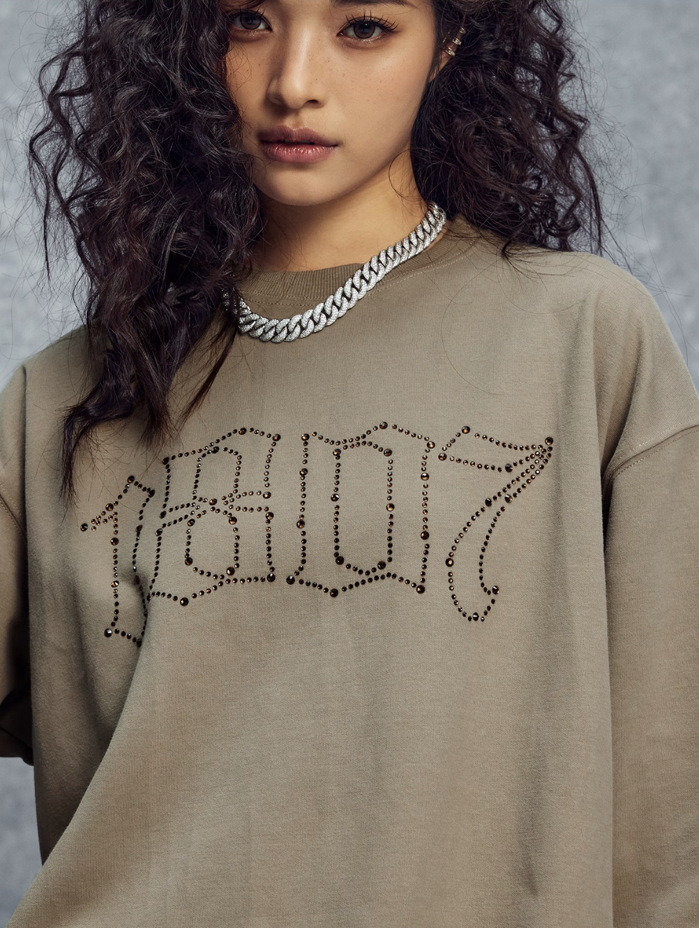 1807 Rhinestone Logo Long Sleeve Tee | Face 3 Face