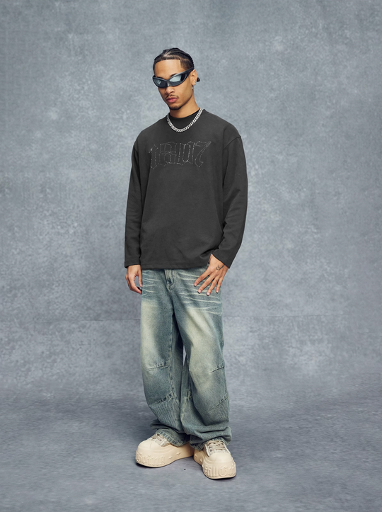 1807 Rhinestone Logo Long Sleeve Tee | Face 3 Face