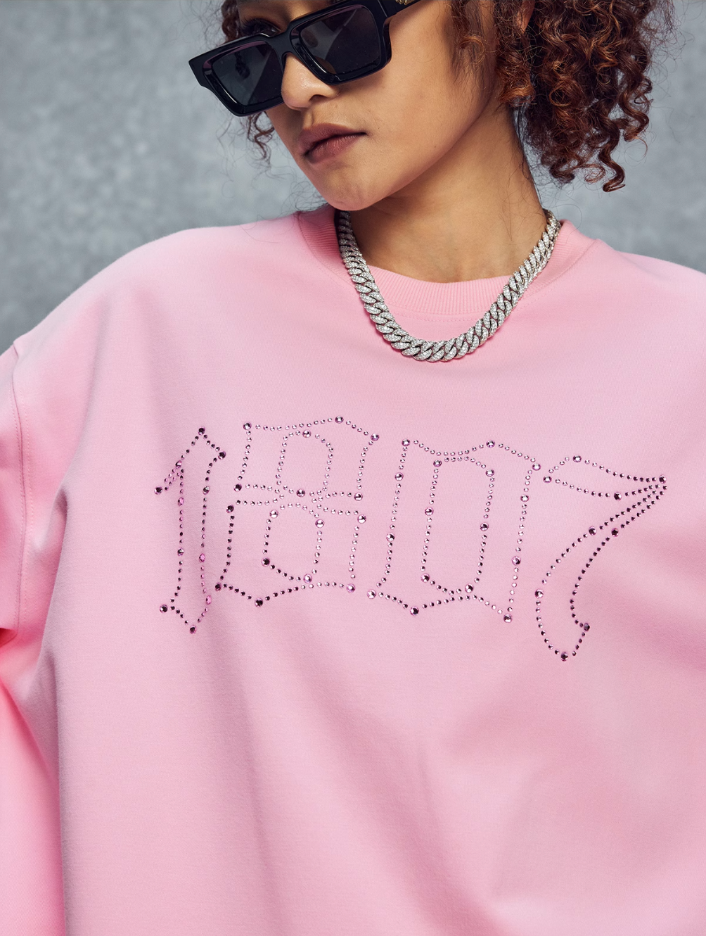 1807 Rhinestone Logo Long Sleeve Tee | Face 3 Face