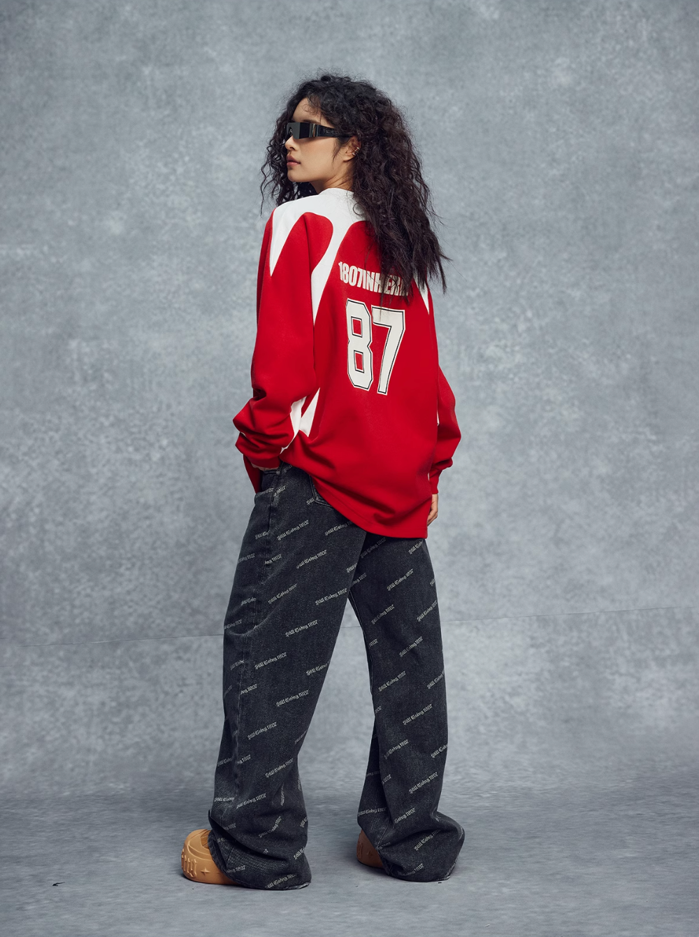 1807 Patchwork Number Sports Long Sleeve Tee | Face 3 Face