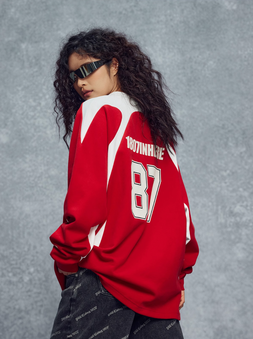 1807 Patchwork Number Sports Long Sleeve Tee | Face 3 Face