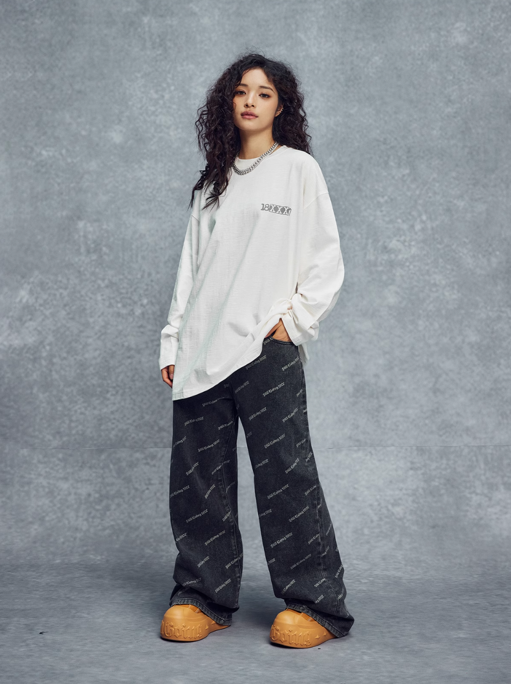 1807 18XXX7 Printed Basic Long Sleeve Tee | Face 3 Face