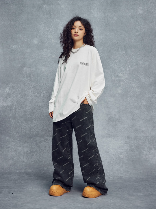 1807 18XXX7 Printed Basic Long Sleeve Tee | Face 3 Face