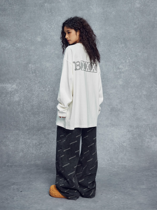 1807 18XXX7 Printed Basic Long Sleeve Tee | Face 3 Face