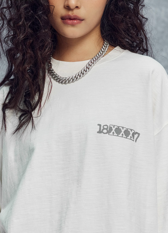 1807 18XXX7 Printed Basic Long Sleeve Tee | Face 3 Face