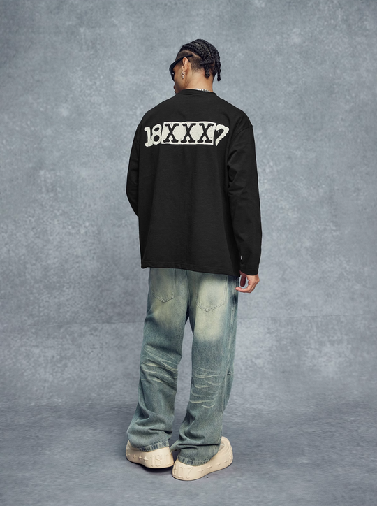 1807 18XXX7 Printed Basic Long Sleeve Tee | Face 3 Face