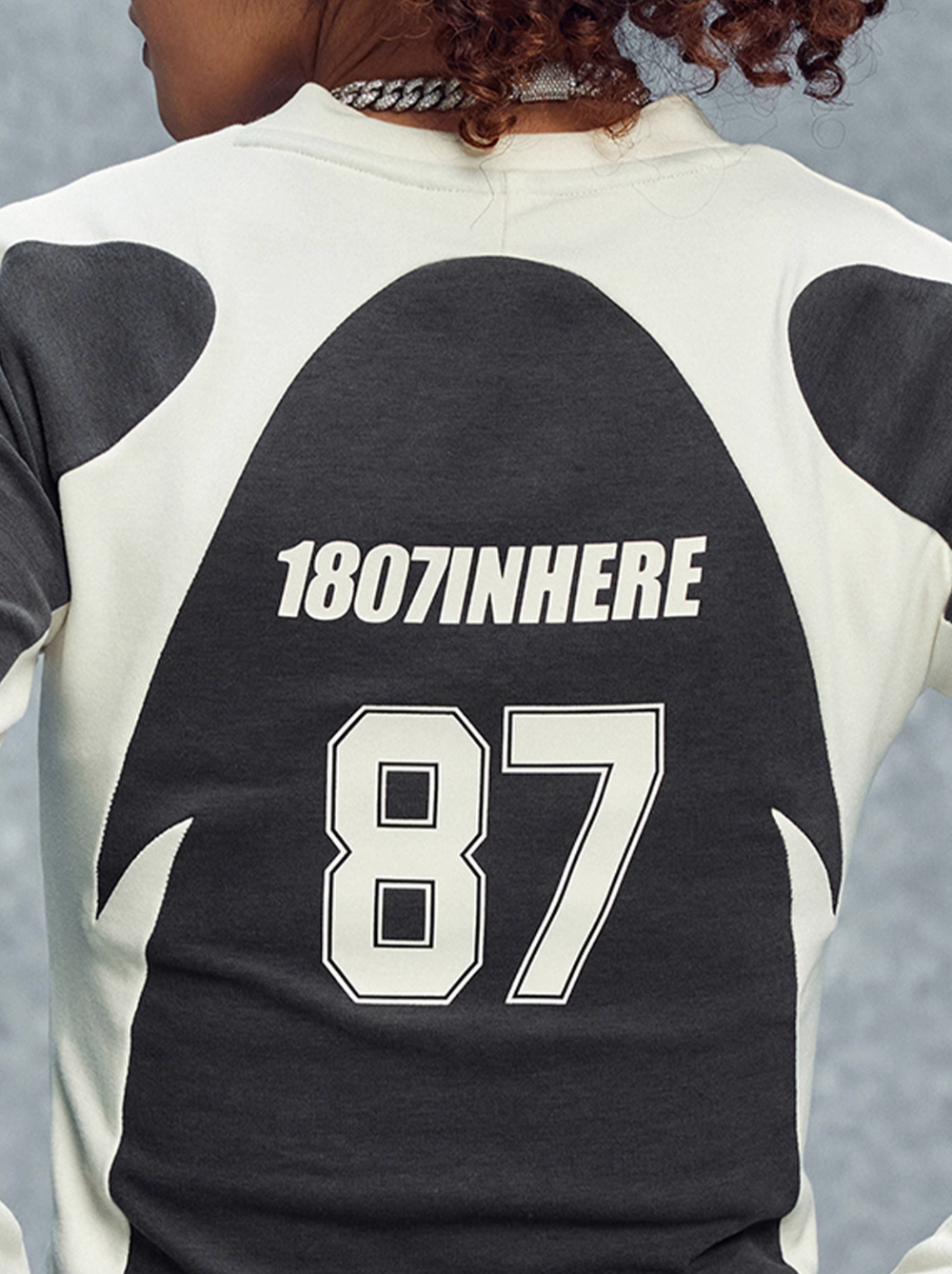 1807 Colorblock Cropped Slim Football Long Sleeve Tee | Face 3 Face