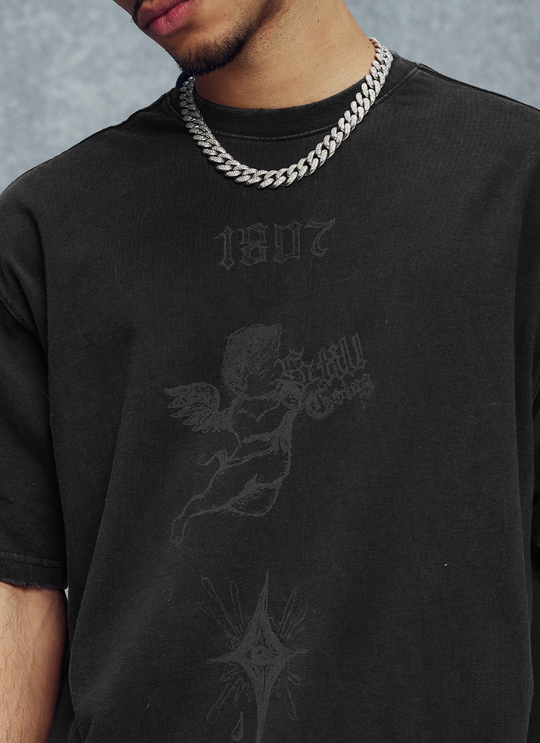 1807 Hand Painted Angel Print Tee | Face 3 Face