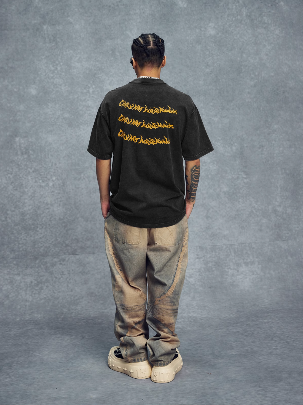 1807 Hand Painted Cross Flame Print Tee | Face 3 Face