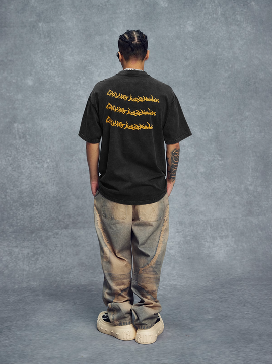 1807 Hand Painted Cross Flame Print Tee | Face 3 Face