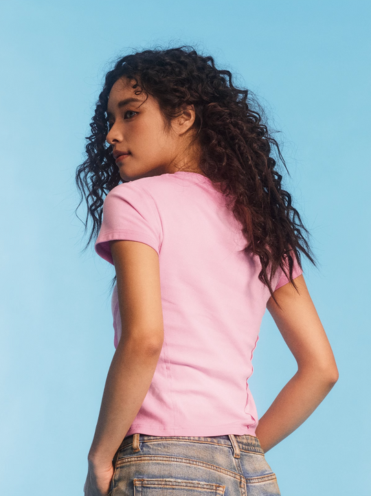 1807 Washed Cropped Slim Tee | Face 3 Face