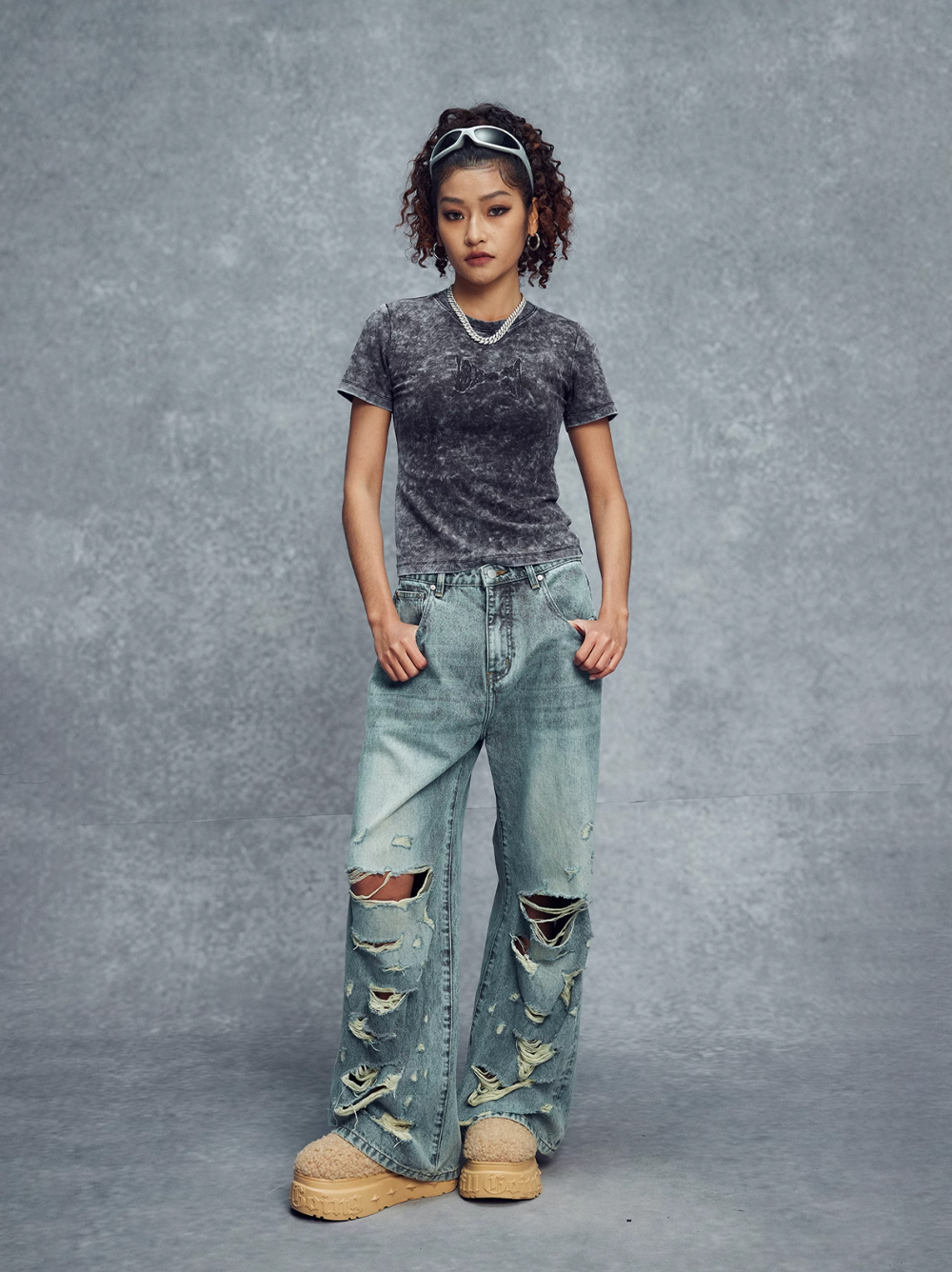 1807 18xxx7 3D Embroidered Tie Dye Slim Tee | Face 3 Face