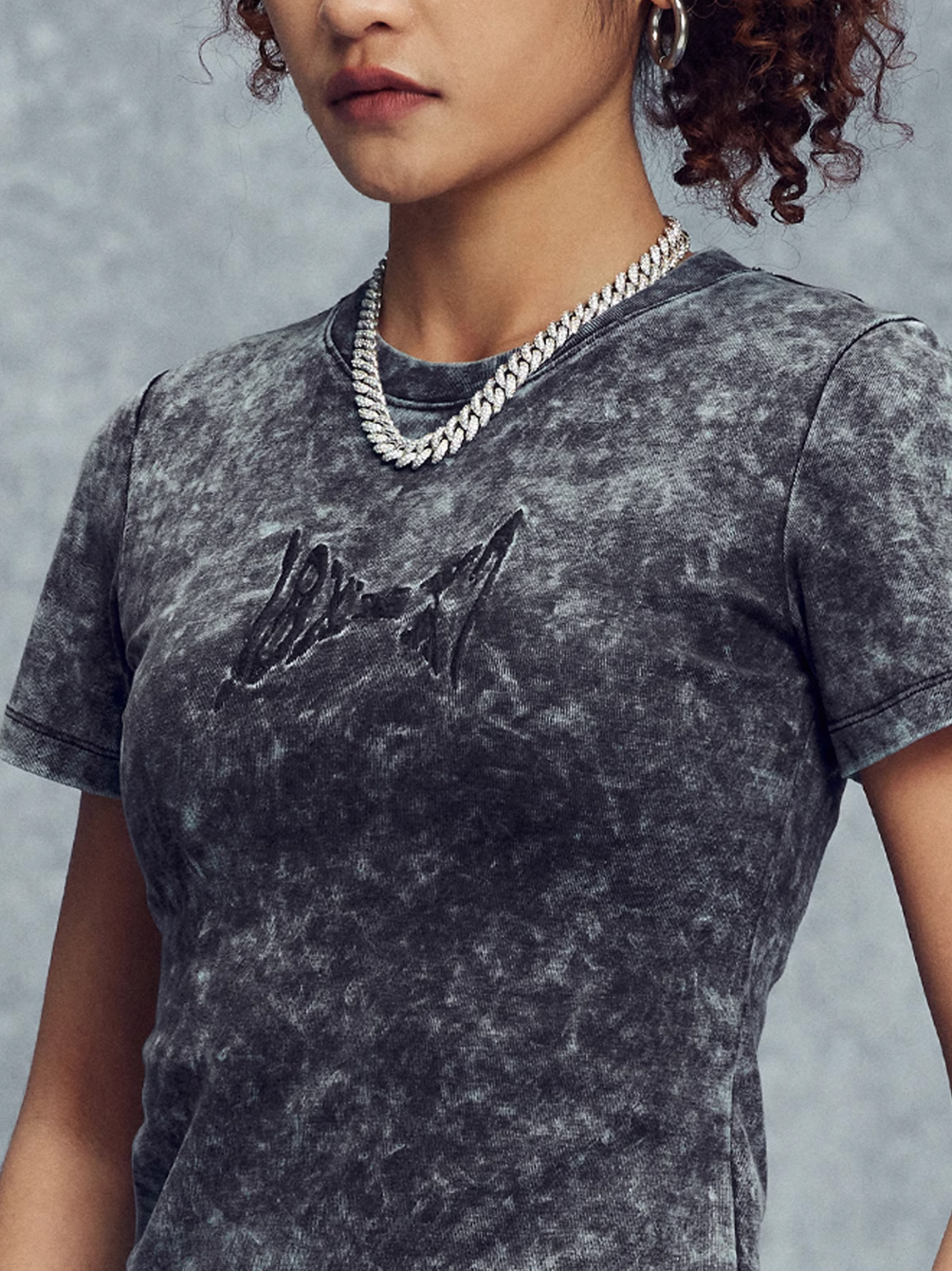 1807 18xxx7 3D Embroidered Tie Dye Slim Tee | Face 3 Face