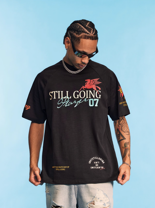 1807 Pegasus Print Raglan Tee | Face 3 Face