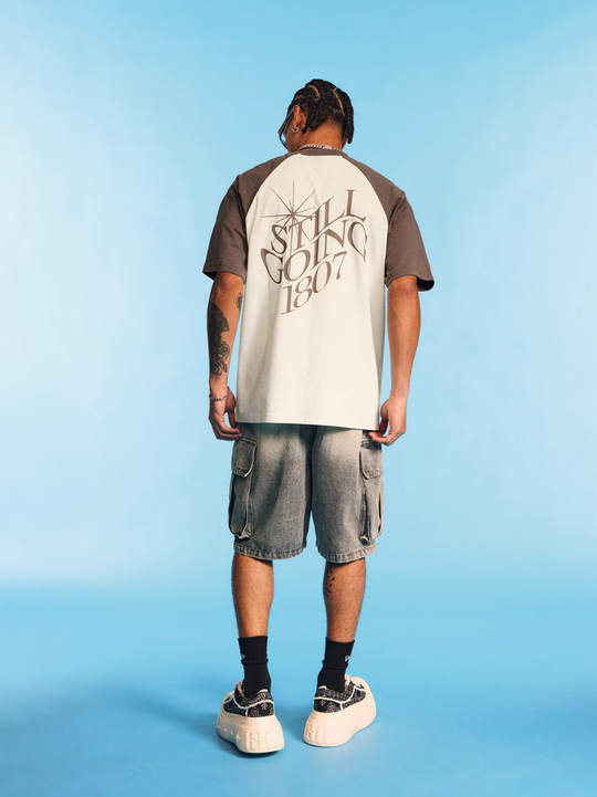 1807 Colorblock Wave Print Raglan Tee | Face 3 Face