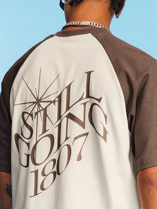 1807 Colorblock Wave Print Raglan Tee | Face 3 Face