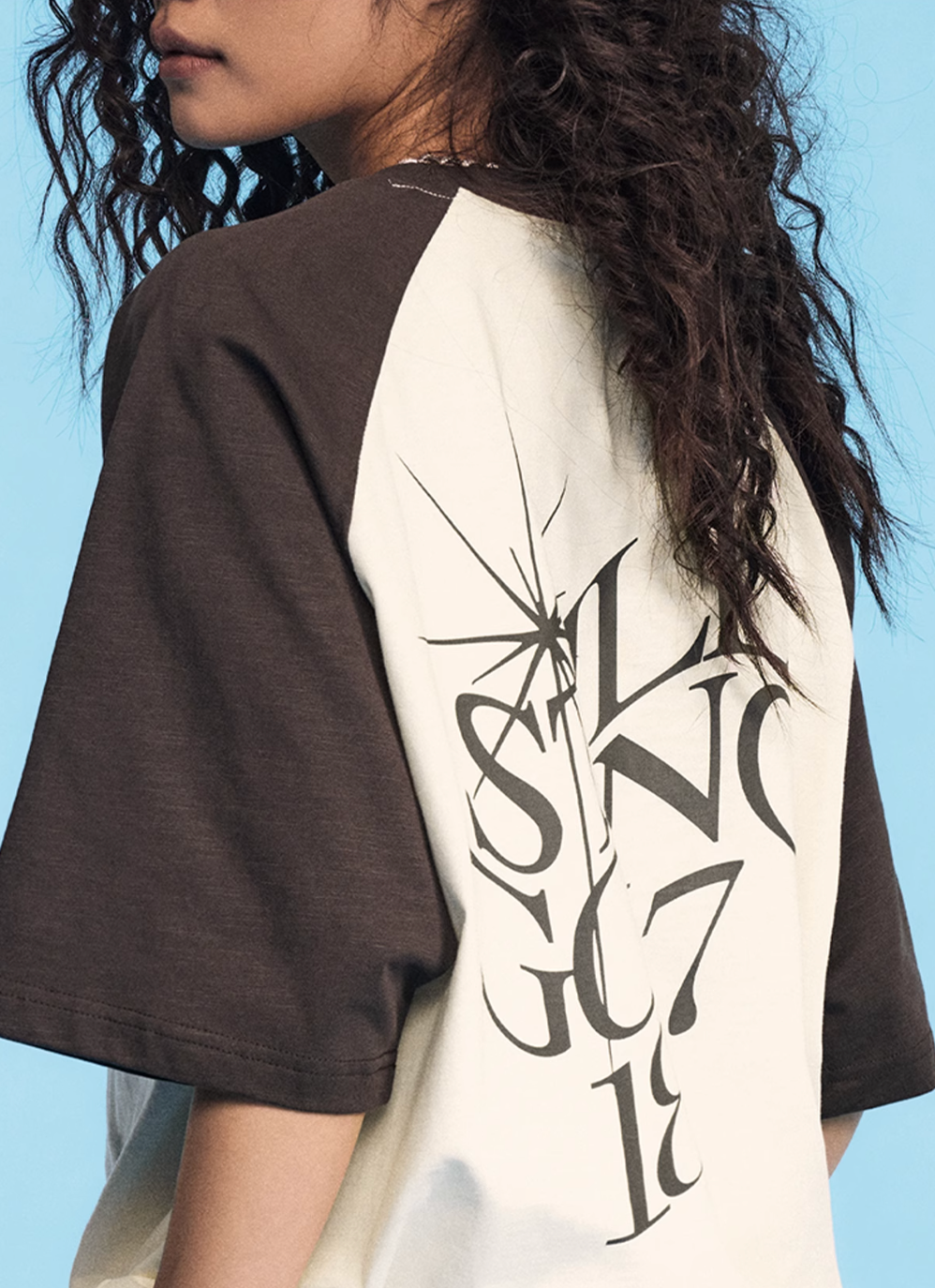 1807 Colorblock Wave Print Raglan Tee | Face 3 Face