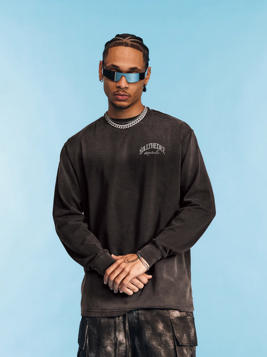 1807 Dice Old Print Aged Long Sleeve Tee | Face 3 Face