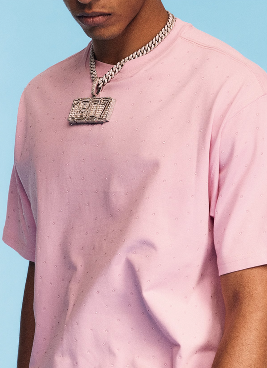 1807 Full Rhinestone Embroidery Logo Tee | Face 3 Face