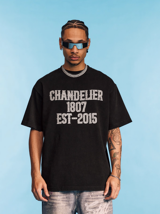 1807 SWAROVSKI Crystal Diamond Print Washed Tee | Face 3 Face