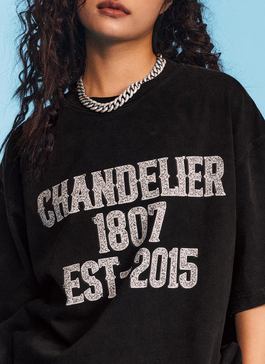 1807 SWAROVSKI Crystal Diamond Print Washed Tee | Face 3 Face