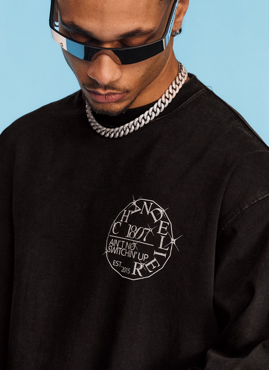 1807 SWAROVSKI Crystal Washed Long Sleeve Tee | Face 3 Face