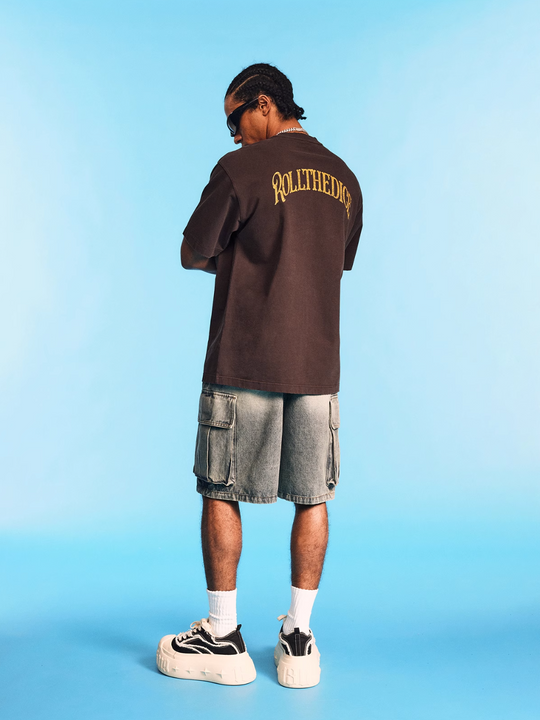 1807 ROLLTHEDICE Patch Embroidered Printed Aged Tee | Face 3 Face