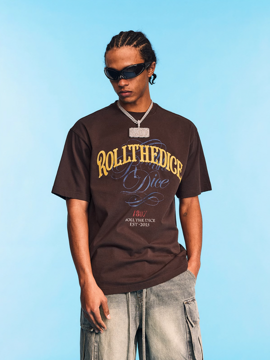 1807 ROLLTHEDICE Patch Embroidered Printed Aged Tee | Face 3 Face