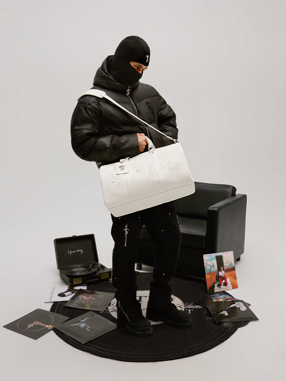 Small Town Kid Snake Pattern Leather Weekender Bag | Face 3 Face