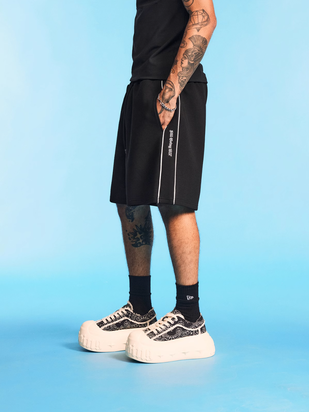 1807 Gothic Logo Embroidered Sweat Shorts | Face 3 Face