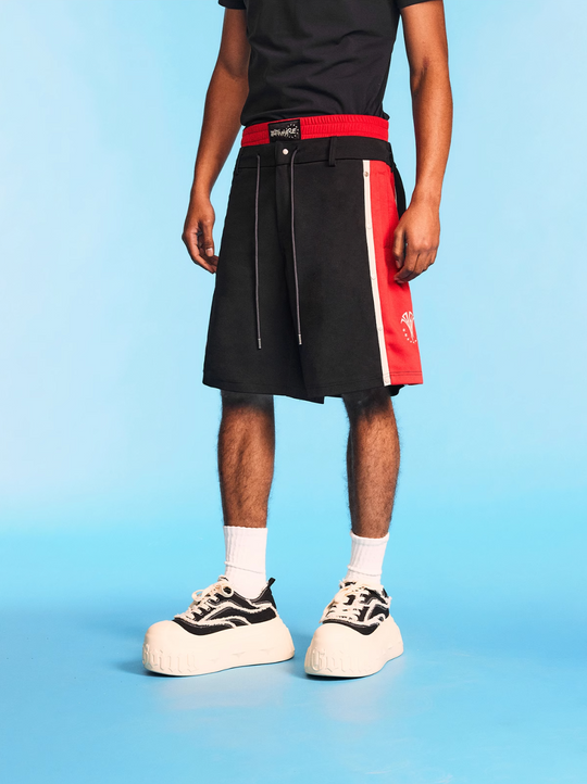 1807 Double Waist Layer Contrast Shorts | Face 3 Face