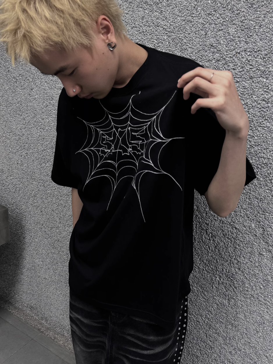 S45 Spiderweb Logo Embroidered Tee | Face 3 Face