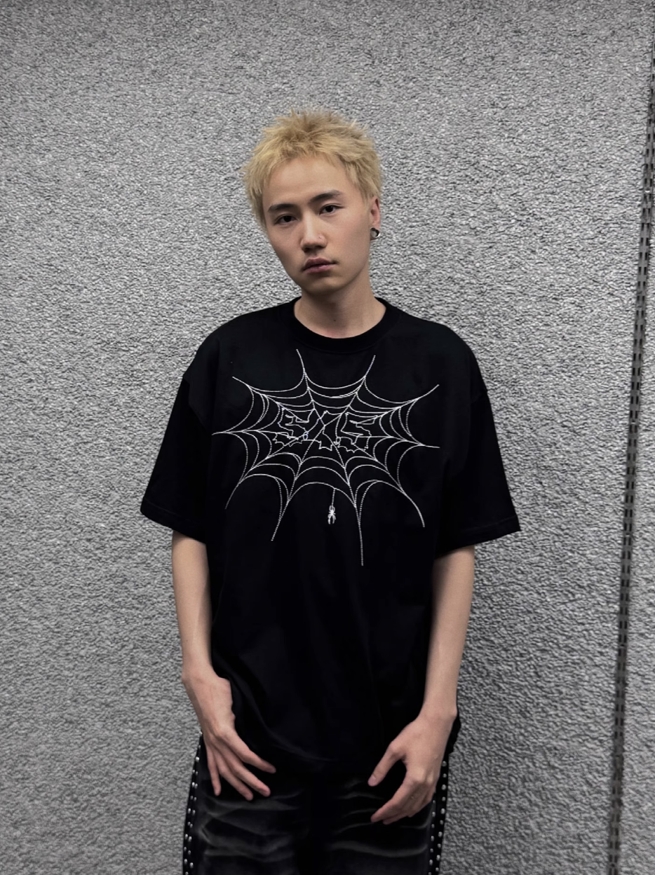 S45 Spiderweb Logo Embroidered Tee | Face 3 Face