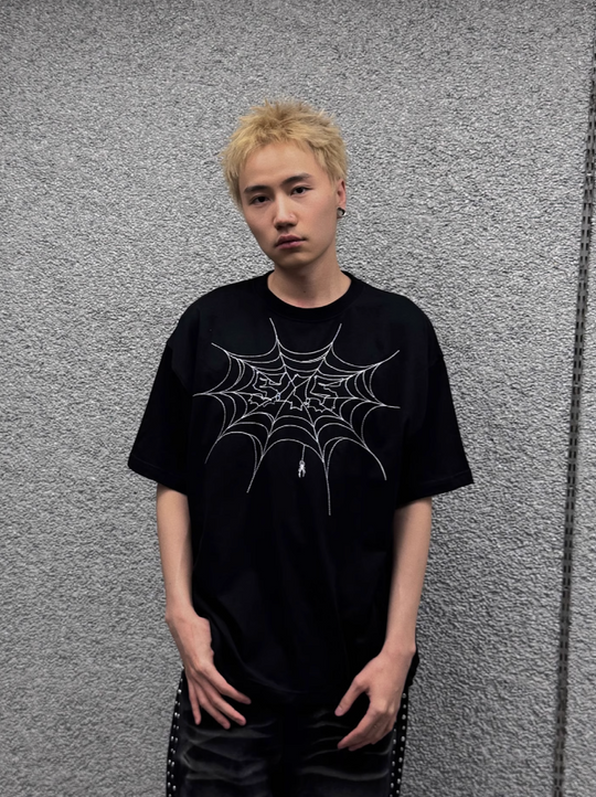 S45 Spiderweb Logo Embroidered Tee | Face 3 Face