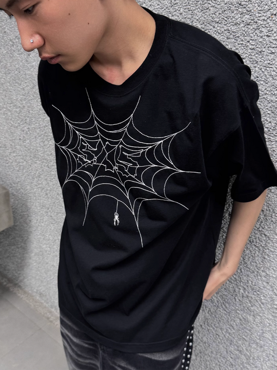 S45 Spiderweb Logo Embroidered Tee | Face 3 Face