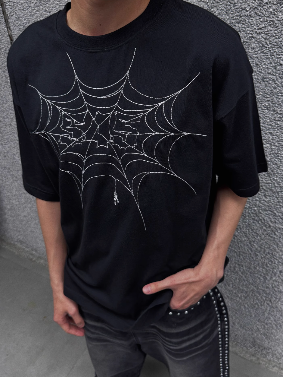 S45 Spiderweb Logo Embroidered Tee | Face 3 Face