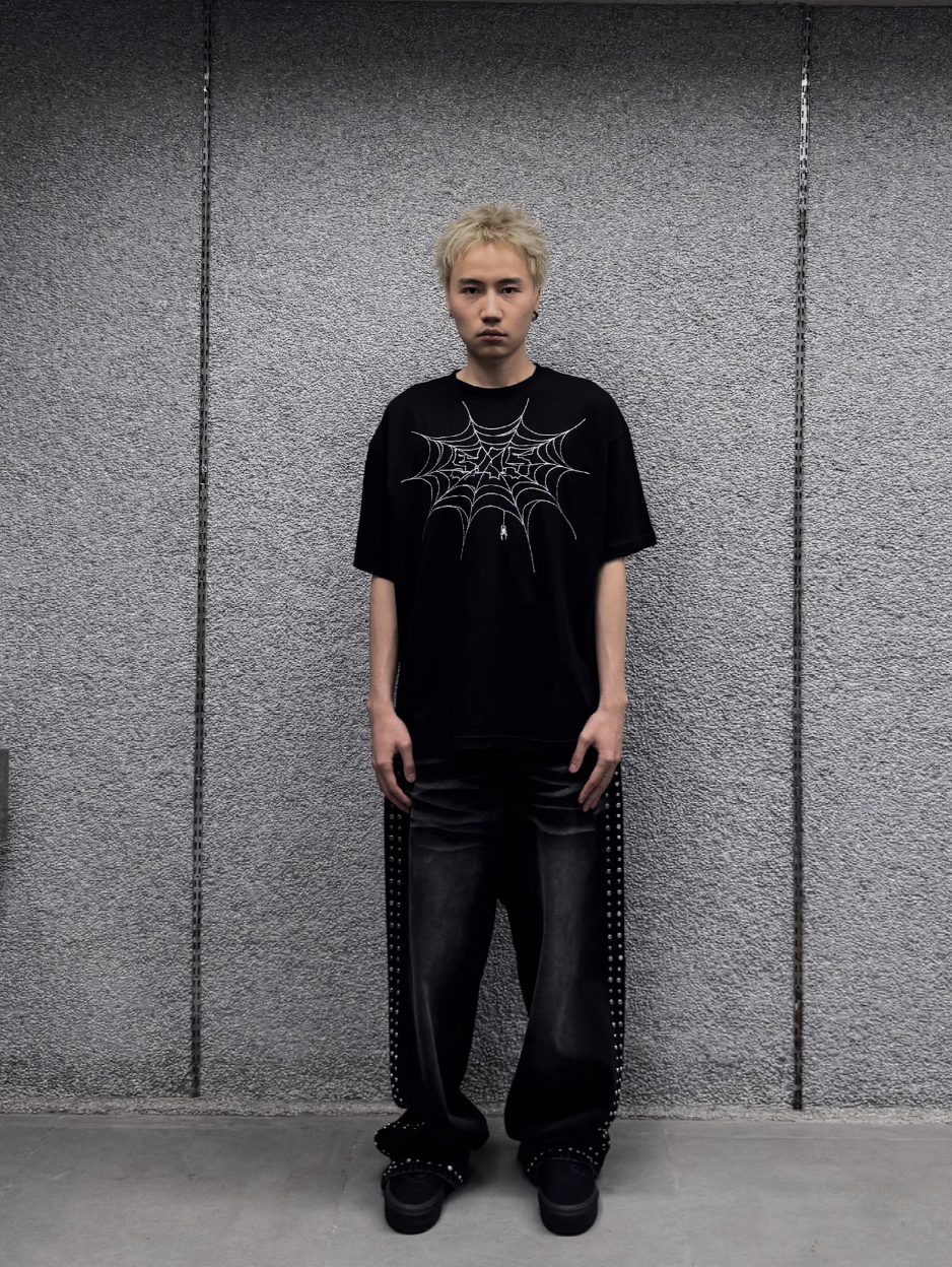 S45 Spiderweb Logo Embroidered Tee | Face 3 Face