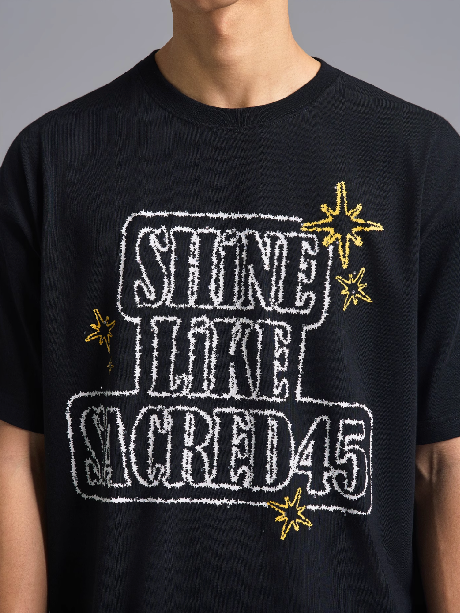 S45 Rhinestone Flash Style Slogan Tee | Face 3 Face