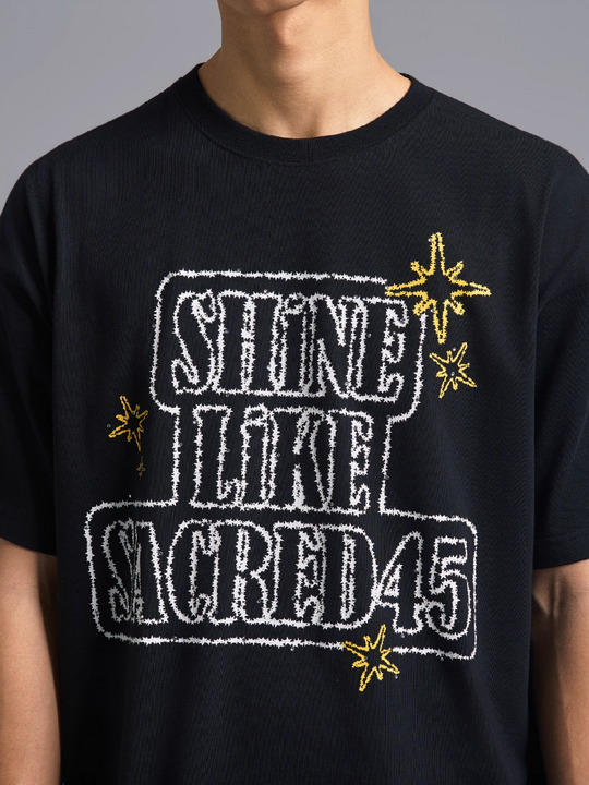 S45 Rhinestone Flash Style Slogan Tee | Face 3 Face