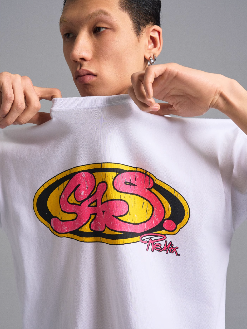 S45 Vintage Sticker Contrast Logo Print Tee | Face 3 Face