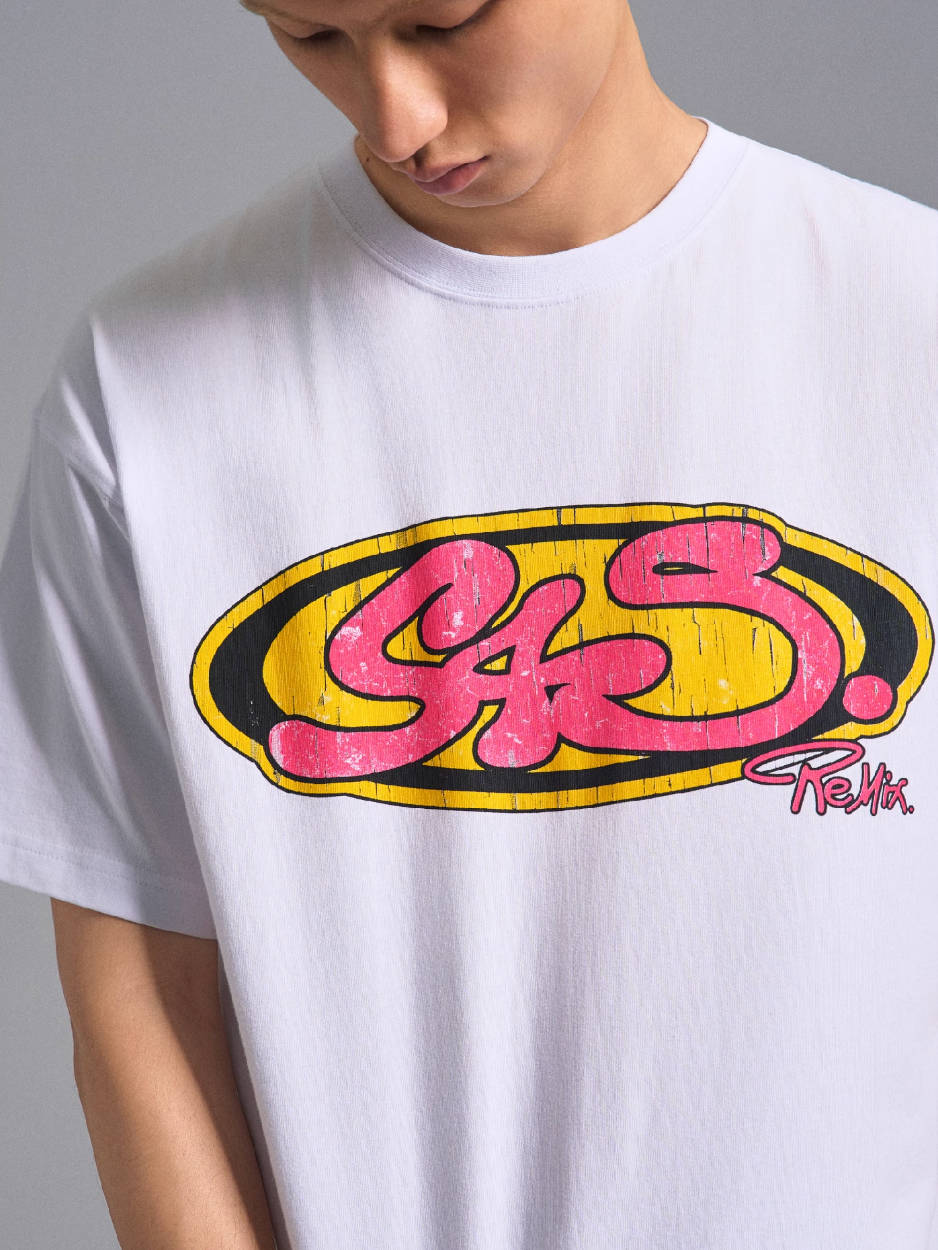 S45 Vintage Sticker Contrast Logo Print Tee | Face 3 Face