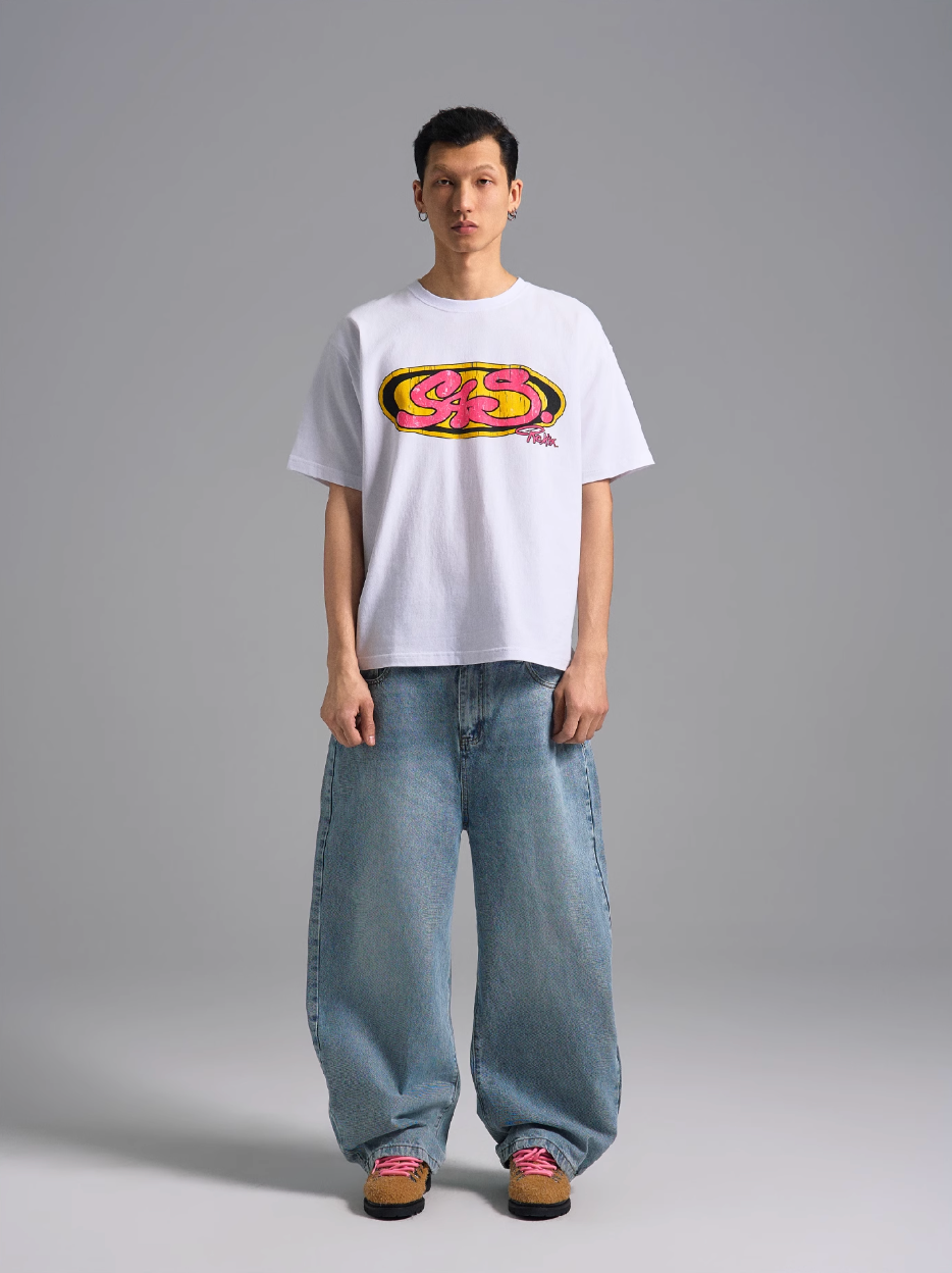 S45 Vintage Sticker Contrast Logo Print Tee | Face 3 Face