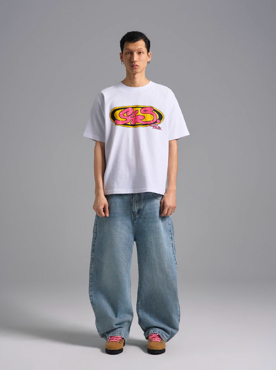 S45 Vintage Sticker Contrast Logo Print Tee | Face 3 Face