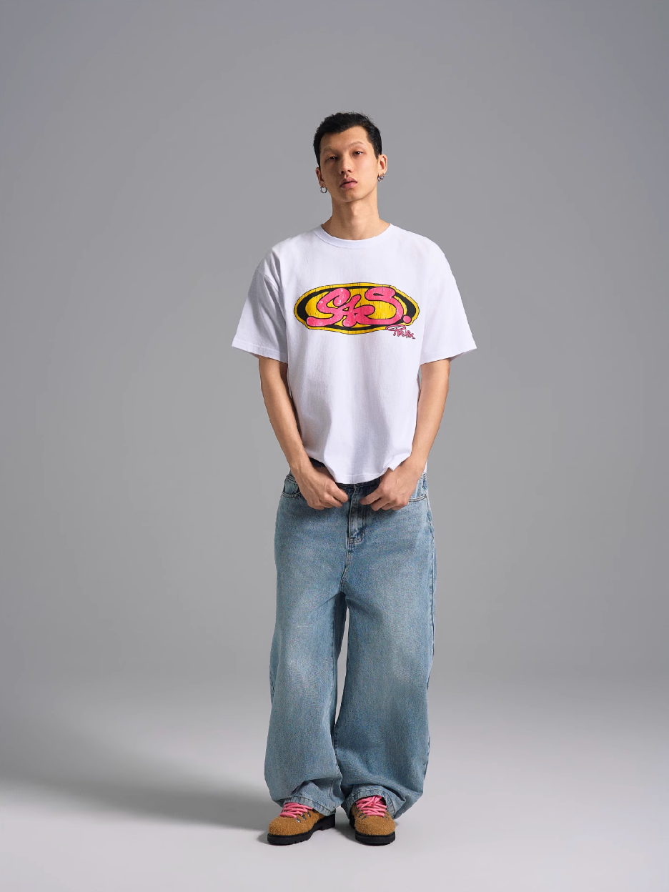 S45 Vintage Sticker Contrast Logo Print Tee | Face 3 Face