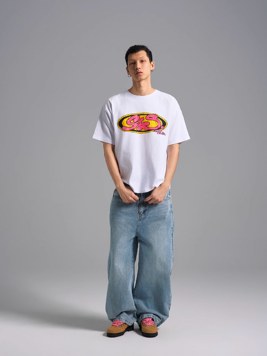 S45 Vintage Sticker Contrast Logo Print Tee | Face 3 Face