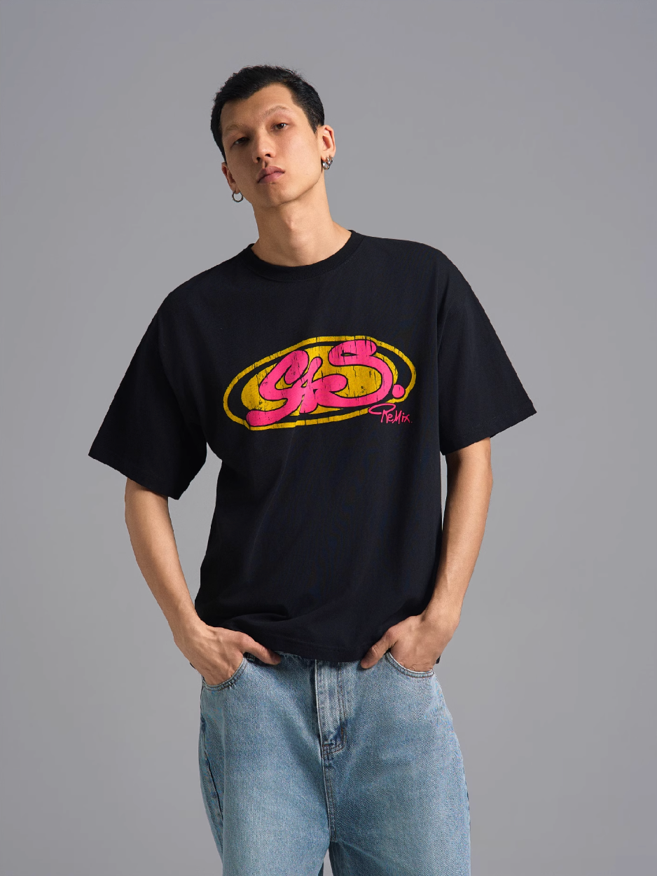 S45 Vintage Sticker Contrast Logo Print Tee | Face 3 Face