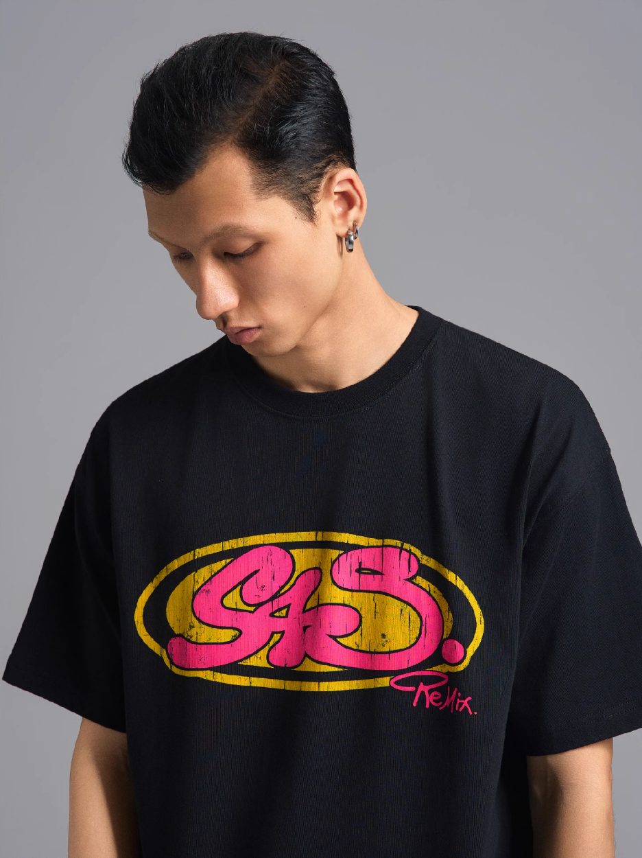 S45 Vintage Sticker Contrast Logo Print Tee | Face 3 Face